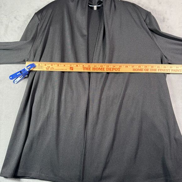 Kasper Cardigan Jacket XL Black Jersey Open Front Fitted Back Goth Casual Office - Picture 4 of 10